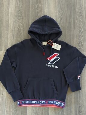 Superdry Women' Navy Hoodie Size XS